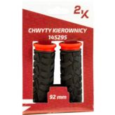 Chwyty kierownicy czerwono-czarne 2K 92mm