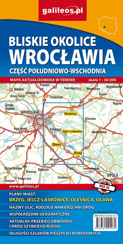 Mapa Bliskie Okolice Wrocławia - cz. pd.-wsch. II
