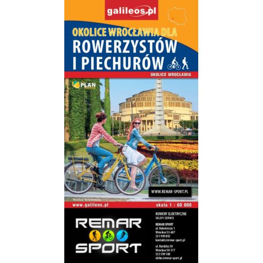 Mapa Okolice Wrocławia dla rowerzystów i piechurów