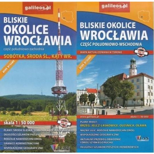 Mapa Okolice Wrocławia - cz. płd-zach płd-wsch